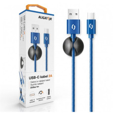 ALIGATOR PREMIUM Datový kabel 2A, USB-C modrá