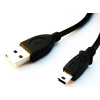 Kabel GEMBIRD C-TECH USB A-MINI 5PM 2.0 1,8m HQ Black, zlacené kontakty