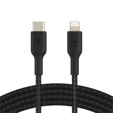 BELKIN kabel oplétaný USB-C - Lightning, 1m, černý