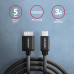 AXAGON BUMM3-CM10AB, SPEED kabel Micro-B USB <-> USB-C, 1m, USB 3.2 GEN 1, 3A, ALU, tpe, černý