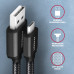 AXAGON BUMM-AM20AB, HQ kabel Micro USB <-> USB-A, 2m, USB 2.0, 2.4A, ALU, oplet, černý