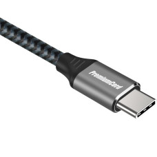 PremiumCord Kabel USB-C M/M, 100W 20V/5A 480Mbps bavlněný oplet, 0,5m