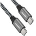 PremiumCord Kabel USB-C M/M, 100W 20V/5A 480Mbps bavlněný oplet, 1m