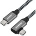 PremiumCord USB-C zahnutý kabel ( USB 3.2 GEN 2, 3A, 60W, 20Gbit/s ) 0,5m, oplet