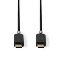 Nedis CCBW64750AT10 - Kabel USB 3.1 (Gen2) | Typ-C Zástrčka - Typ-C Zástrčka | 1 m | Antracit