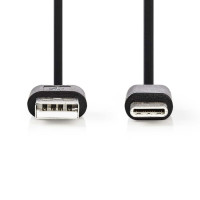 Nedis CCGP60600BK01 - USB 2.0 kabel | Typ-C Zástrčka - A Zástrčka | 0,1 m | Černá barva