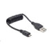 Kabel GEMBIRD USB A Male/Micro B Male 2.0, 60cm, Black, kroucený