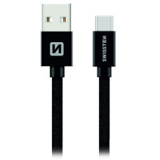 SWISSTEN DATA CABLE USB / USB-C TEXTILE 3,0M BLACK