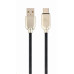 Kabel CABLEXPERT USB 2.0 AM na Type-C kabel (AM/CM), 1m, pogumovaný, černý, blister, PREMIUM QUALITY