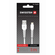 SWISSTEN DATOVÝ KABEL USB / LIGHTNING 1,0 M BÍLÝ