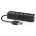 NEDIS USB hub/ zástrčka USB-A/ zásuvka USB-A/ 3 porty/ napájení z USB/ SD & MicroSD/ 3x USB/ černý