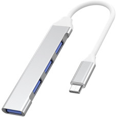 PremiumCord Hub USB-C na USB3.2 A + 3x USB2.0 A, hliníkové pouzdro