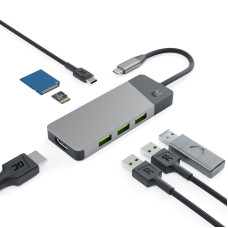 Green Cell Adapter HUB Connect 7in1 (3xUSB-A 3.1 HDMI 4K 60Hz USB-C PD 85W) for Apple MacBook,Lenovo,Asus,Dell