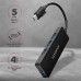 AXAGON HUE-G1C, 4x USB 3.2 Gen 1 SLIM hub, kabel Type-C 14cm napevno