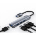 HUB USB C-tech UHB-U3-AL, 4x USB 3.2 Gen 1, hliníkové tělo