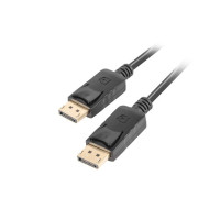 LANBERG připojovací kabel DisplayPort 1.2 M/M, 4K@60Hz, délka 1m, černý, se západkou, zlacené konektory