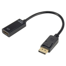 XtendLan Adaptér DisplayPort (M) na HDMI (F), 15cm, černý, pro 4k