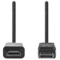 NEDIS kabel DisplayPort - HDMI/ zástrčka DisplayPort - zástrčka HDMI/ černý/ 2m
