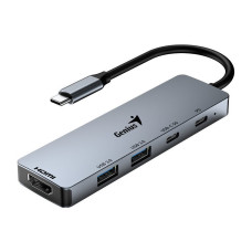 GENIUS hub UH-500/ USB-C na HDMI/ 2x USB3.0/ USB-C/ 100W PD/ šedý