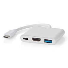 NEDIS USB 3.2 Gen 1 adaptér/ USB-C zástrčka - USB-A zásuvka - USB-C zásuvka/ výstup HDMI/ bílý/ box/ 10 cm