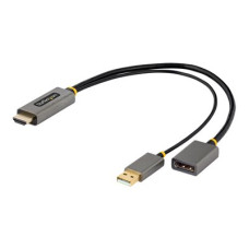StarTech.com 1ft (30cm) HDMI to DisplayPort Adapter, Active 4K 60Hz HDMI Source to DP Monitor Adapter Cable, USB Bus Powered, HDMI 2.0 to DisplayPort Converter for Laptops/PC