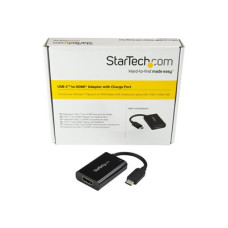 StarTech.com USB C to HDMI 2.0 Adapter with Power Delivery, 4K 60Hz USB Type-C to HDMI Display/Monitor Video Converter, 60W PD Pass-Through Charging Port, Thunderbolt 3 Compatible, Black