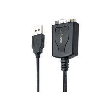StarTech.com 3ft (1m) USB to Serial Cable with COM Port Retention, DB9 Male RS232 to USB Converter, Straight Through USB to Serial Adapter for PLC/Printer/Scanner