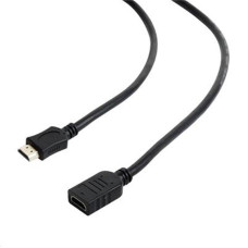 Kabel HDMI-HDMI M/F 1,8m, 1.4, prodlužovací černý