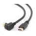 GEMBIRD Kabel HDMI-HDMI M/M 3m, 1.4, M/M stíněný, zlacené kontakty, 90° lomený, černý