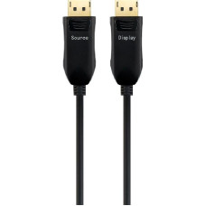 PremiumCord Optický DisplayPort 1.3/1.4 přípojný kabel M/M, zlacené konekt. 10m