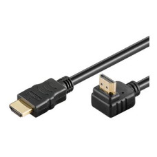 PremiumCord HDMI High Speed+Ethernet kabel, zlacený zahnutý konektor 90° 10m