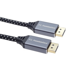 PremiumCord DisplayPort 1.4 přípojný kabel, kovové a zlacené konektory, 1m