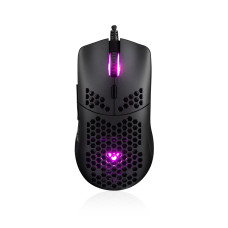 Modecom VOLCANO SHINOBI 3327 herní drátová optická myš, 6 tlačítek, 6200 DPI, RGB LED podsvícení, USB, černá