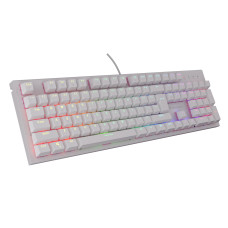 Genesis herní mechanická klávesnice THOR 303/RGB/Outemu Peach Silent/Drátová USB/US layout/Bílá