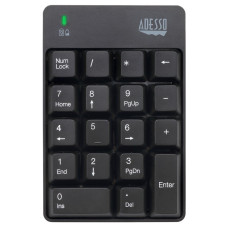 Adesso WKB-6010UB/ bezdrátová numerická klávesnice 2,4GHz/ odolná proti polití tekutinou/ USB/ černá