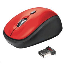 TRUST Myš Yvi Wireless Mouse - red, červená, USB, bezdrátová