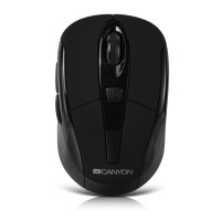 CANYON bezdrátová optická myš se 6 tlačítky, 800 DPI/ 1200 DPI/ 1600 DPI, černá