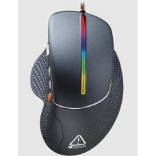 CANYON Herní myš APSTAR, 6 programovatelných tlačítek, senzor Sunplus, až 6400 DPI,  opletený kabel,RGB podsvícení, šedá
