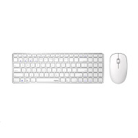 RAPOO set klávesnice a myš 9300M, bezdrátová, Multi-Mode Slim Mouse, Ultra-Slim Keyboard, bílá