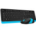A4tech FG1010 FSTYLER set bezdr. klávesnice + myši, voděodolné provedení, modrá barva,cz