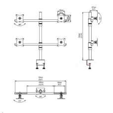 Stolový držák na 4 monitory - EDBAK SV07