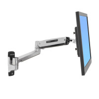 ERGOTRON LX Sit-Stand Wall Mount LCD Arm, Polished - flexibilní nástěnný držák pro minitory max. 42