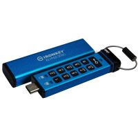 Kingston Ironkey Keypad 200C/128GB/280MBps/USB 3.0/USB-C/Modrá