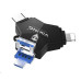 Viking USB Flash disk 3.0 4v1 s koncovkou Lightning/Micro USB/USB/USB-C, 32 GB, černá