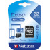 VERBATIM MicroSDHC karta 32GB Premium, U1 + SD adaptér