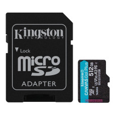 Kingston Canvas Go Plus A2/micro SDXC/512GB/170MBps/UHS-I U3 / Class 10/+ Adaptér