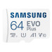 Samsung EVO Plus/micro SDXC/64GB/UHS-I U1 / Class 10/+ Adaptér/Bílá