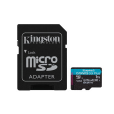Kingston paměťová karta 1TB microSDXC Canvas Go Plus Gen4 A2 U3 V30 Card + ADP