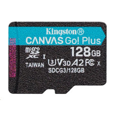 Kingston paměťová karta 128GB microSDXC Canvas Go Plus Gen4 C10 UHS-I U3
