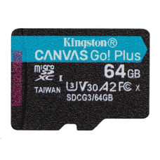 Kingston paměťová karta 64GB microSDXC Canvas Go Plus Gen4 C10 UHS-I U3
